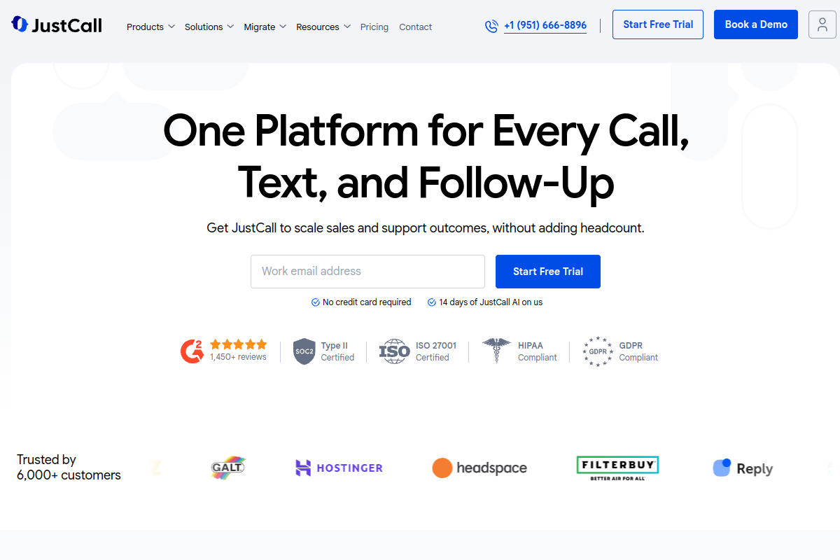 JustCall screenshot