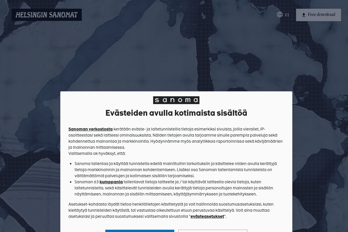 screenshot of Climate crisis font | Helsingin Sanomat
