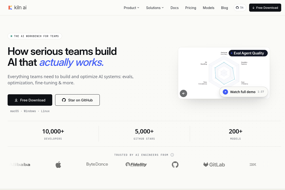Kiln website screenshot 1