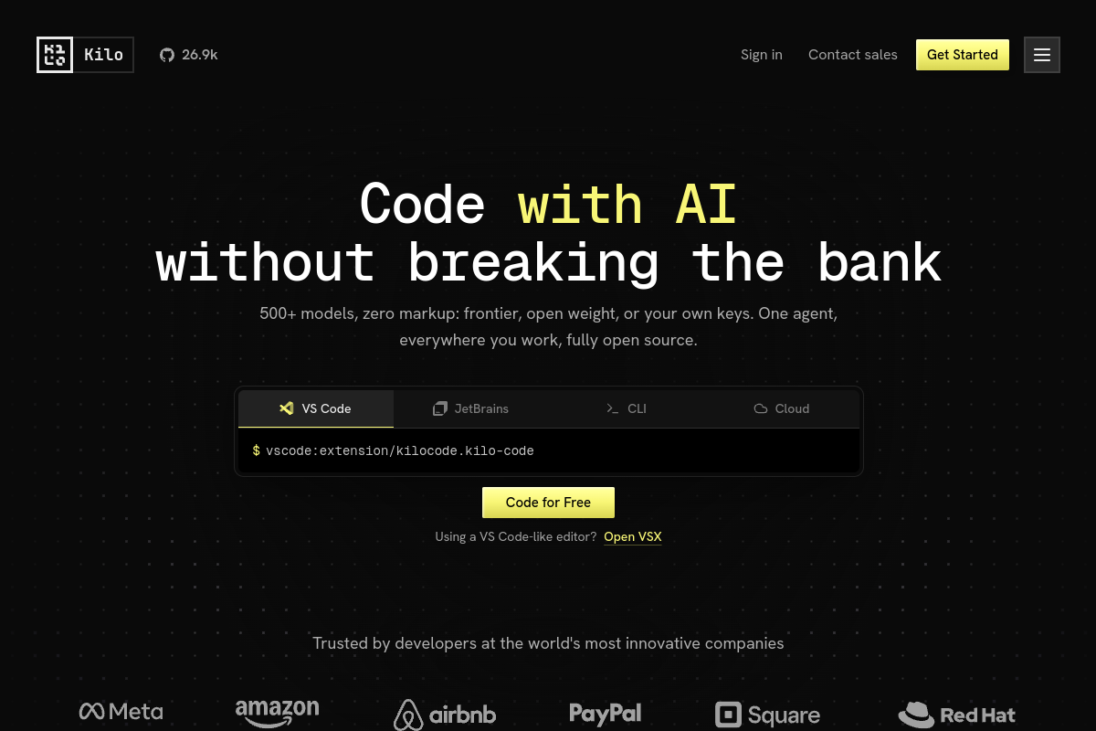 Kilo website screenshot 1
