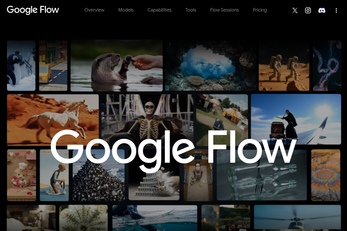 Google Flow website screenshot 1