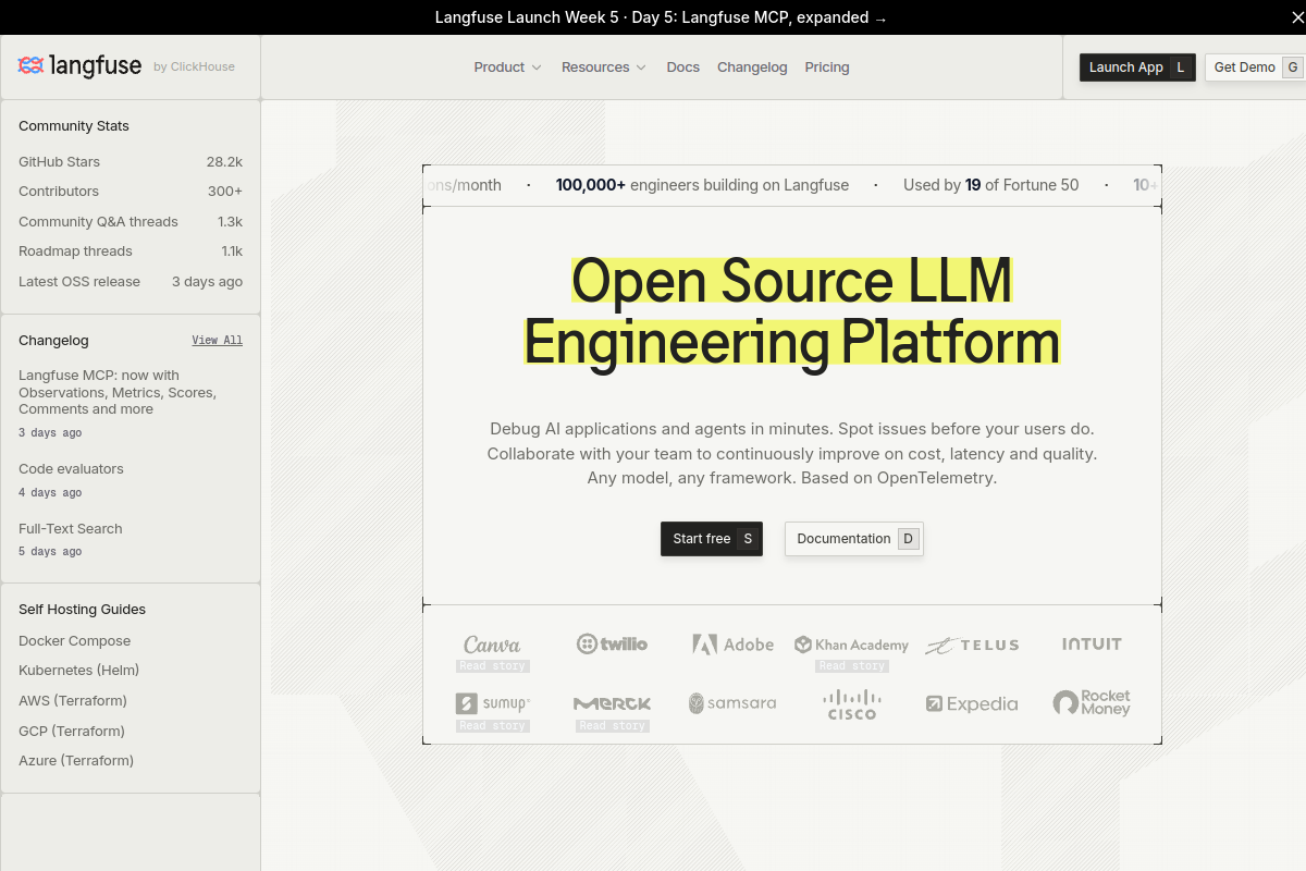 Langfuse screenshot