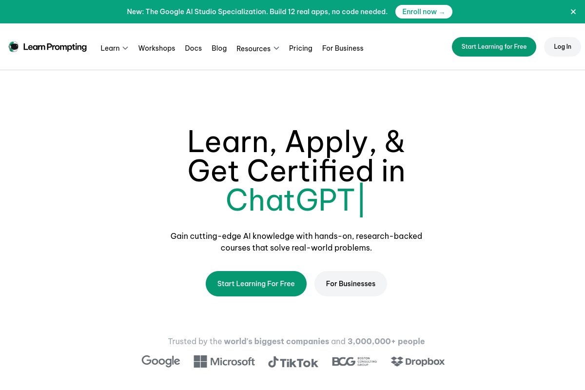 Learn Prompting website screenshot 1