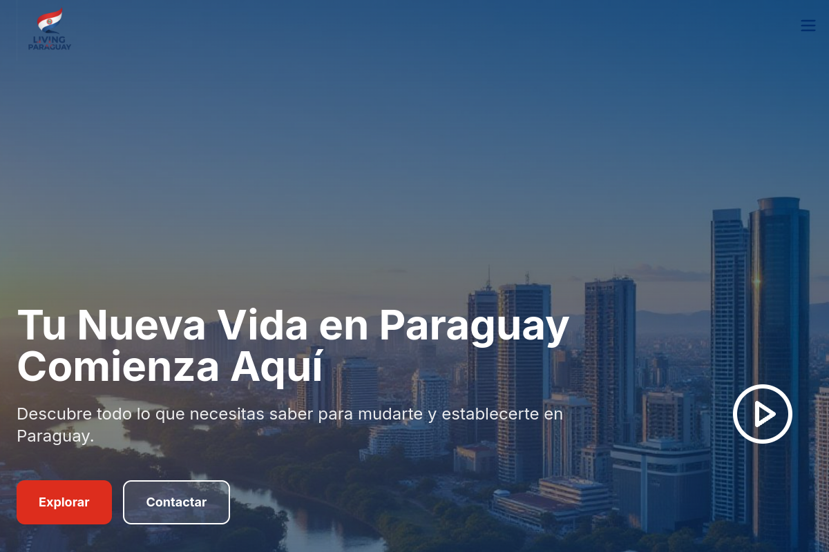 Mockup de la web Living Paraguay