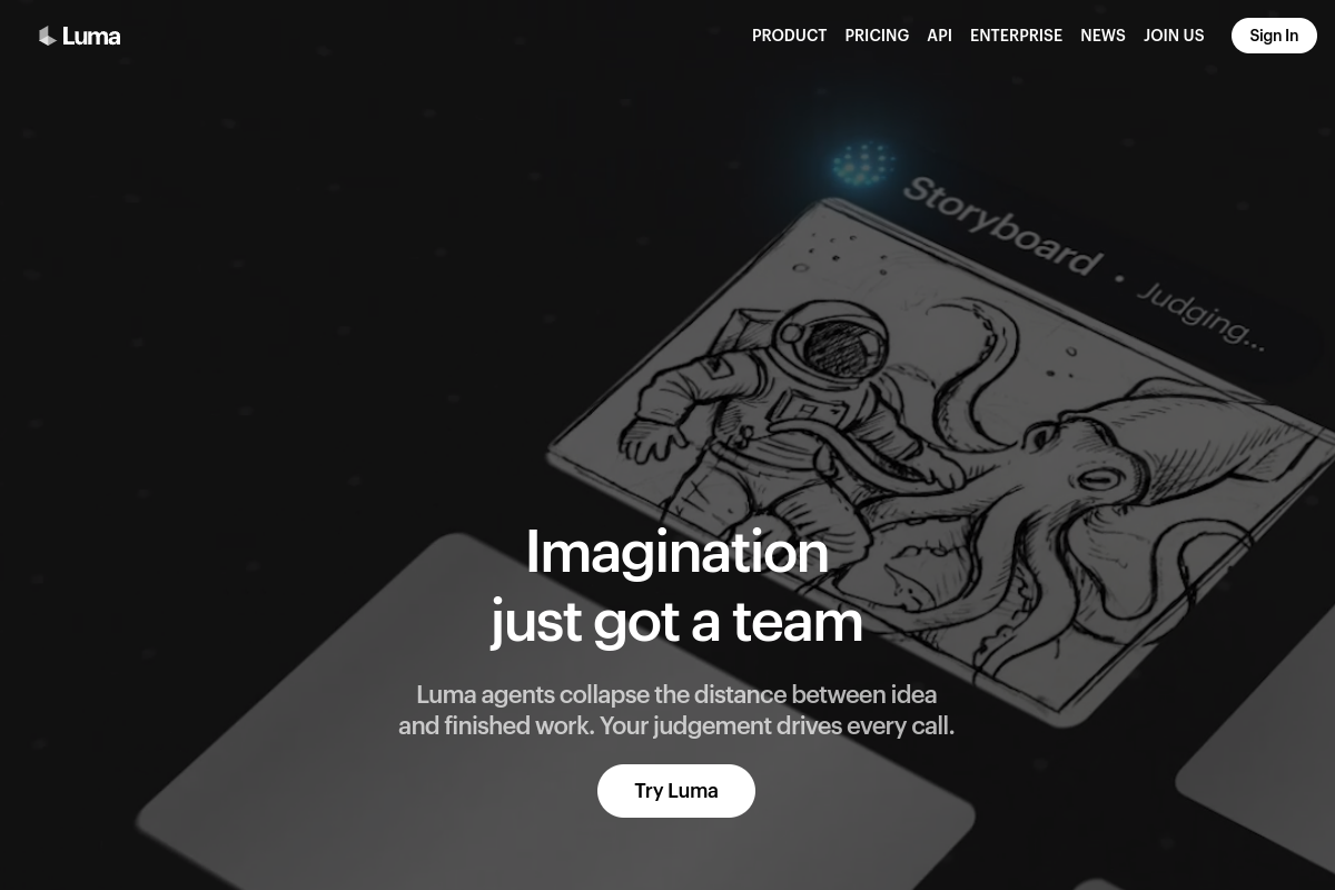 Luma Genie website screenshot 1
