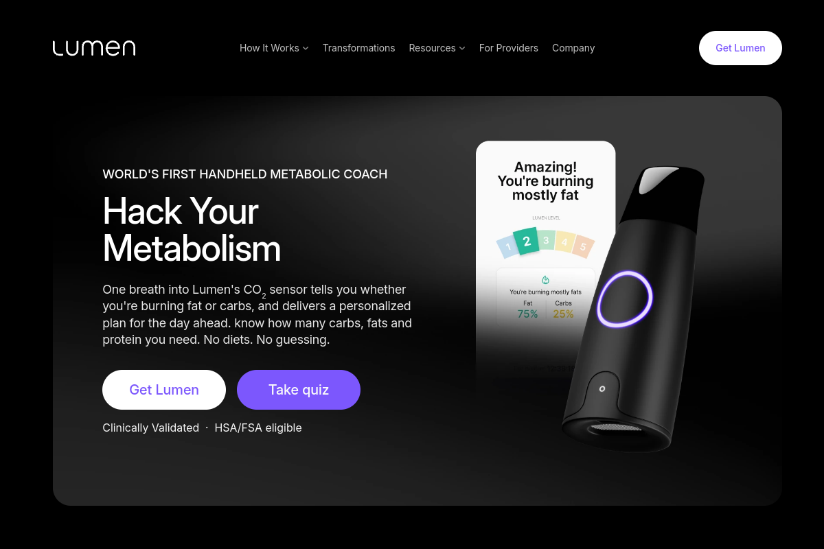 Lumen website screenshot 1
