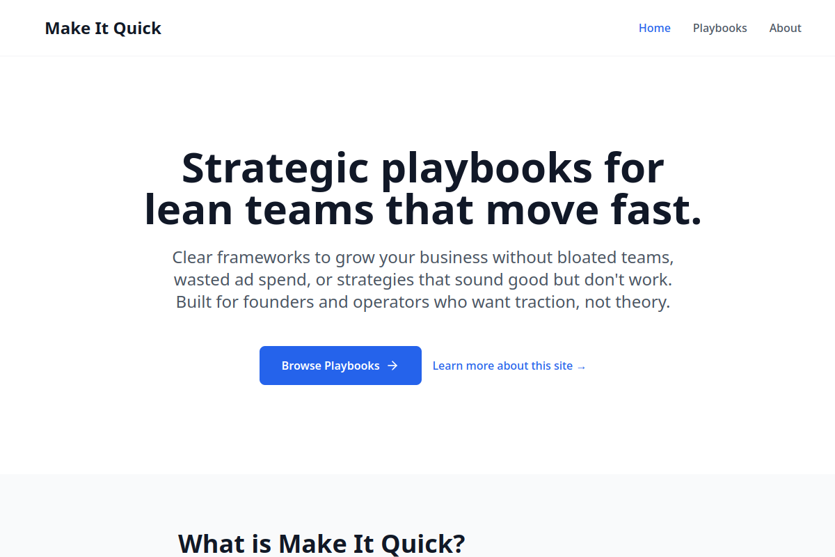 Make It Quick preview