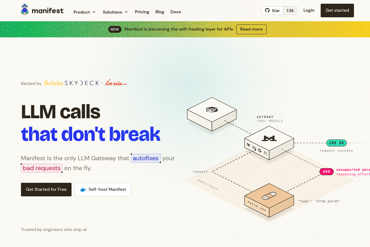Manifest website screenshot 1