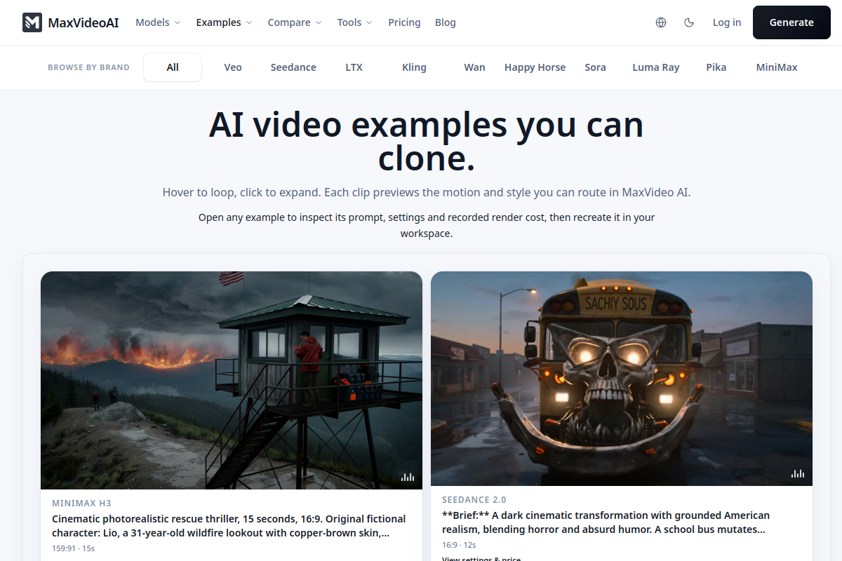 MaxVideoAI website screenshot 1
