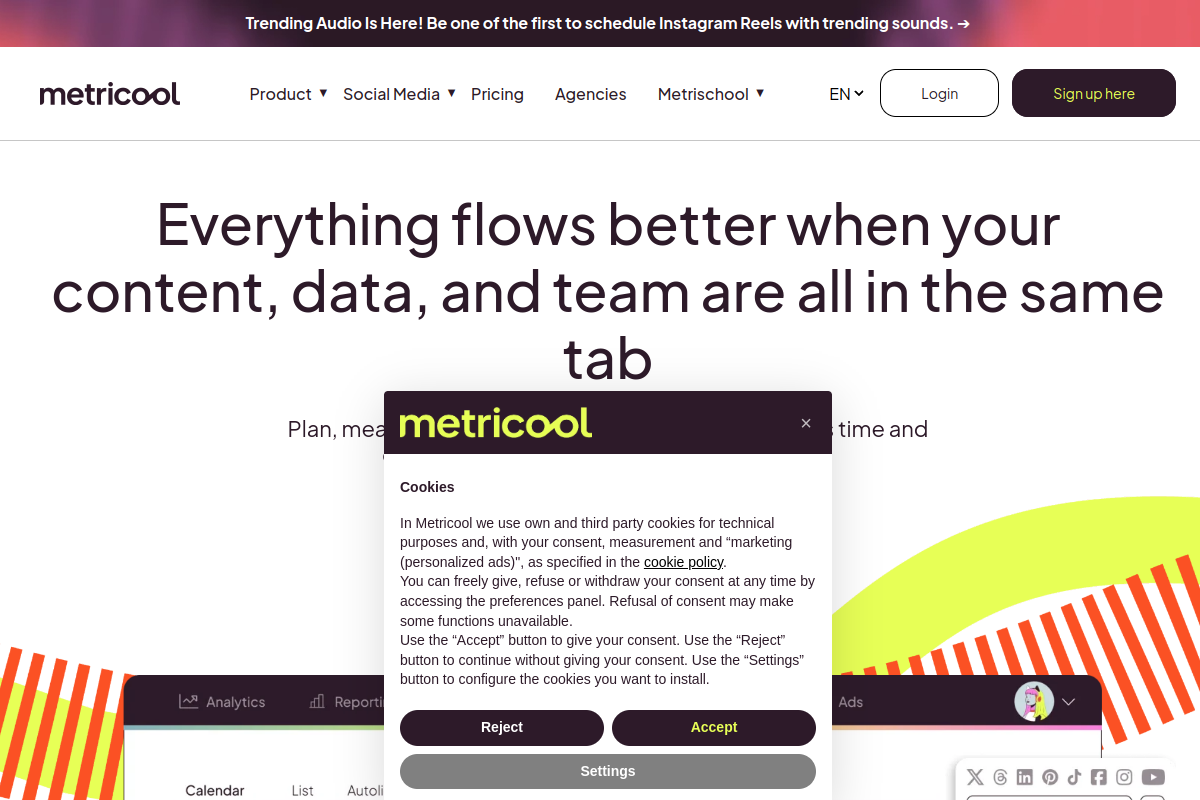 Metricool screenshot