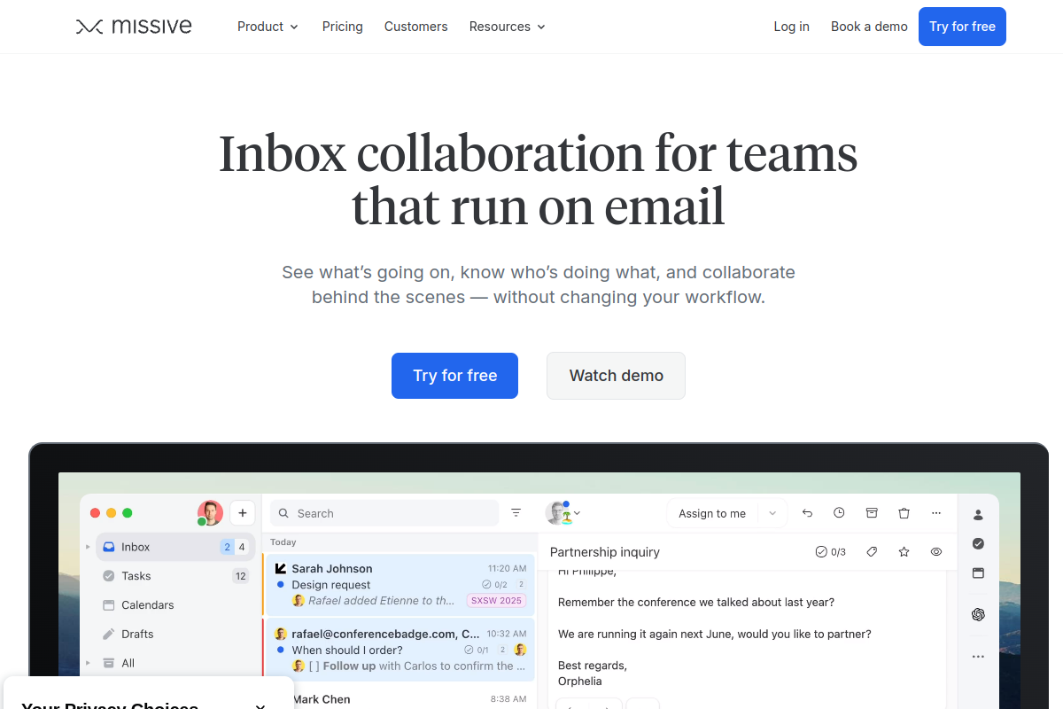 Missive screenshot
