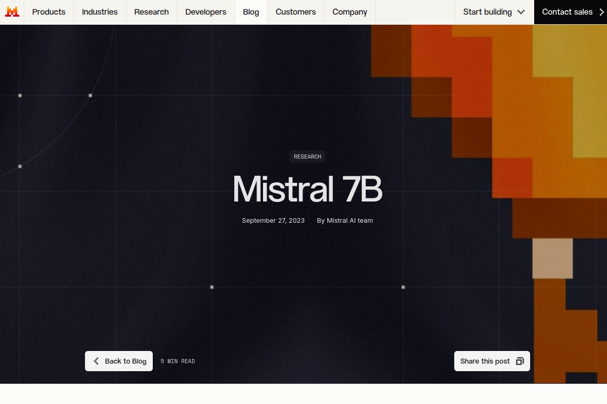 Mistral 7B website screenshot 1