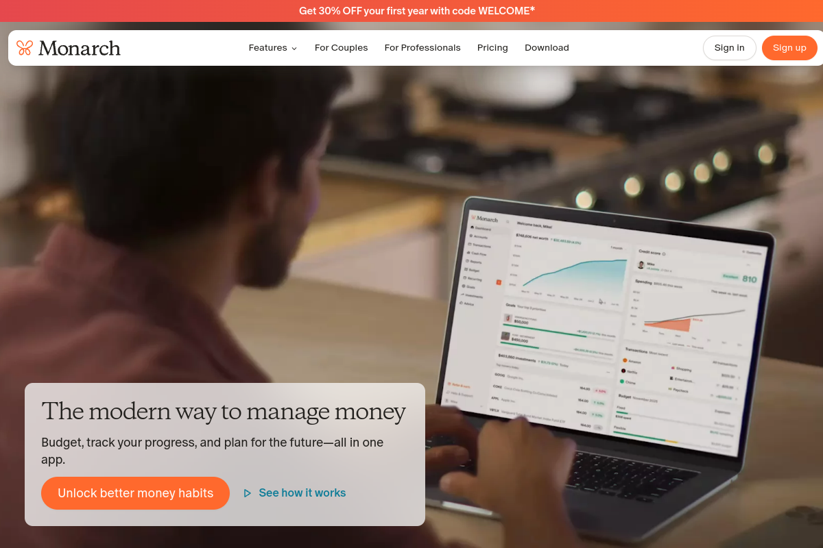 Monarch website screenshot 1