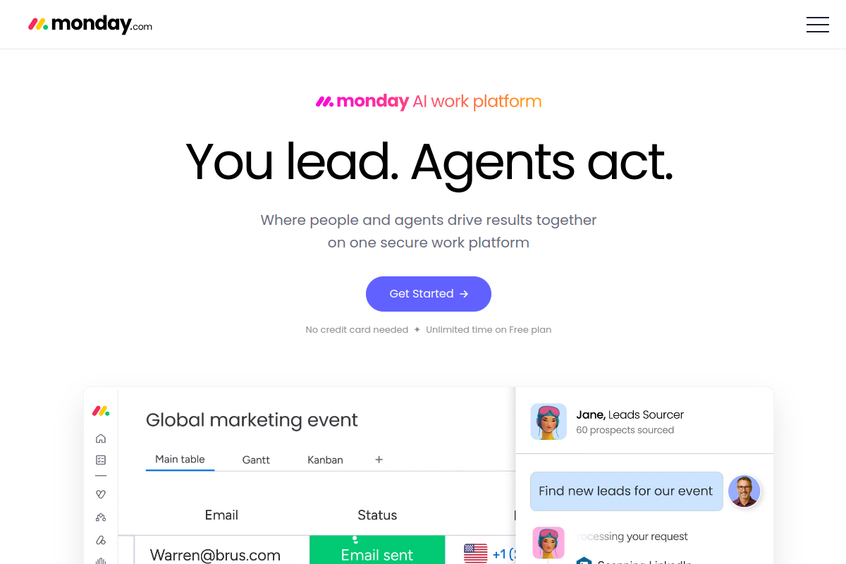 monday.com screenshot
