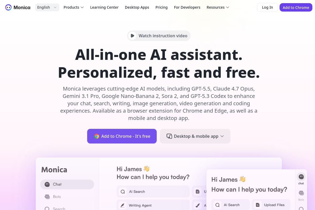 Monica screenshot