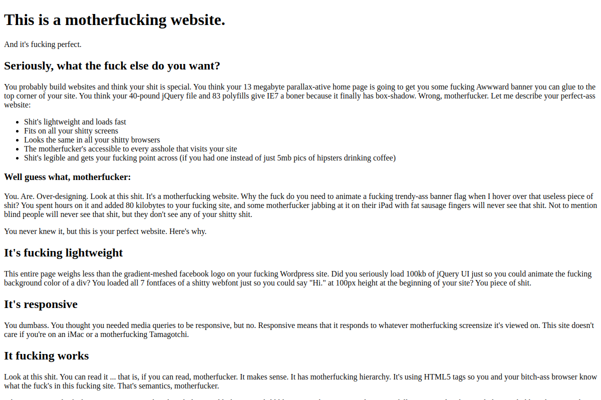 Motherfucking Website