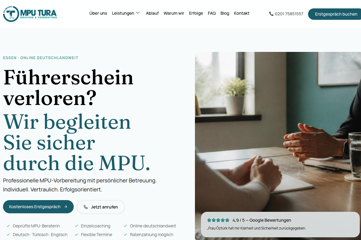 Homepagina van MPU Tura