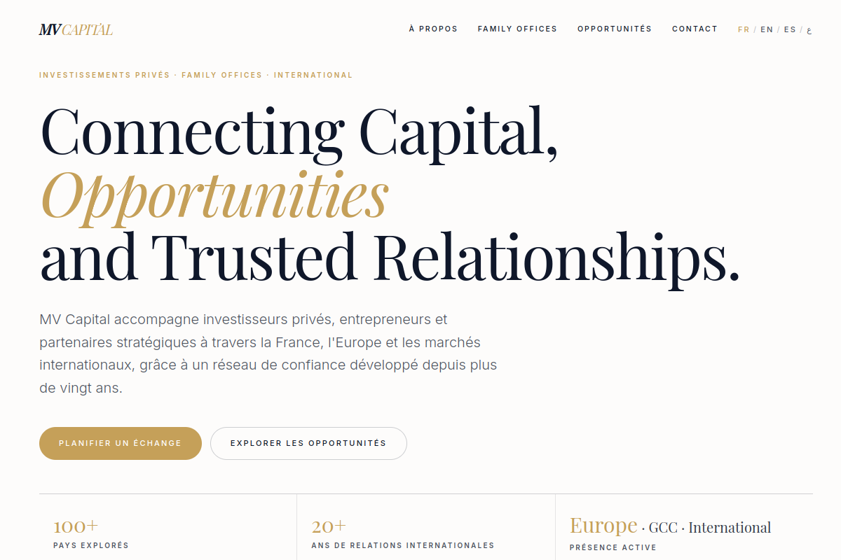 MV Capital — aperçu live du site