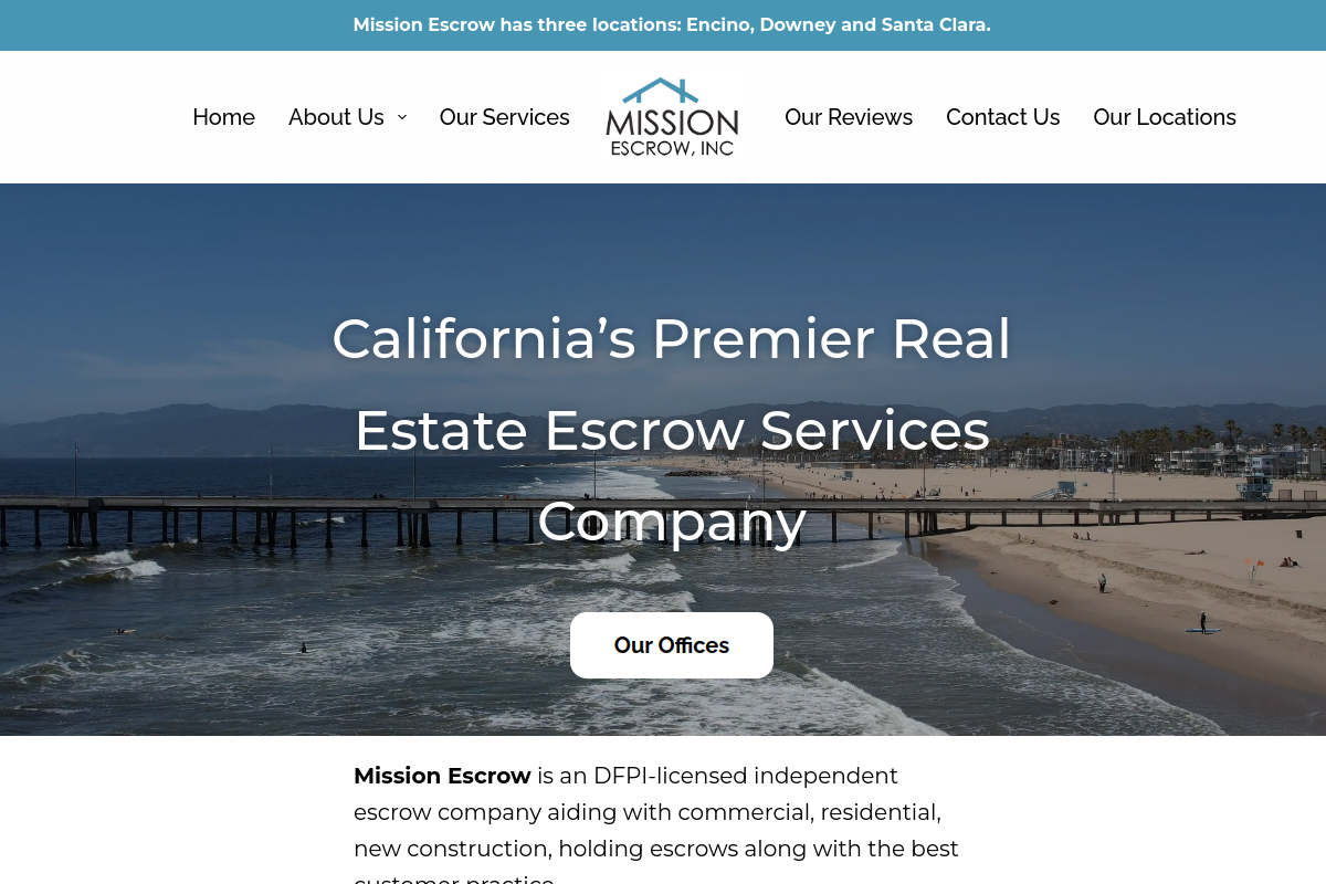 mymissionescrow.com homepage preview