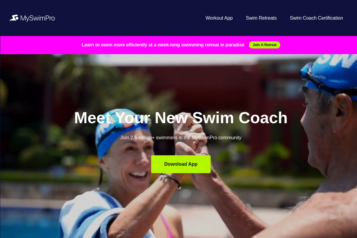 MySwimPro website screenshot 1