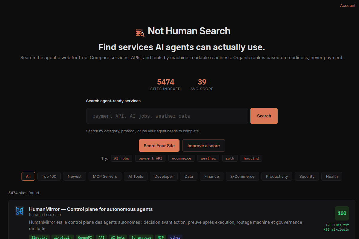 Not Human Search preview