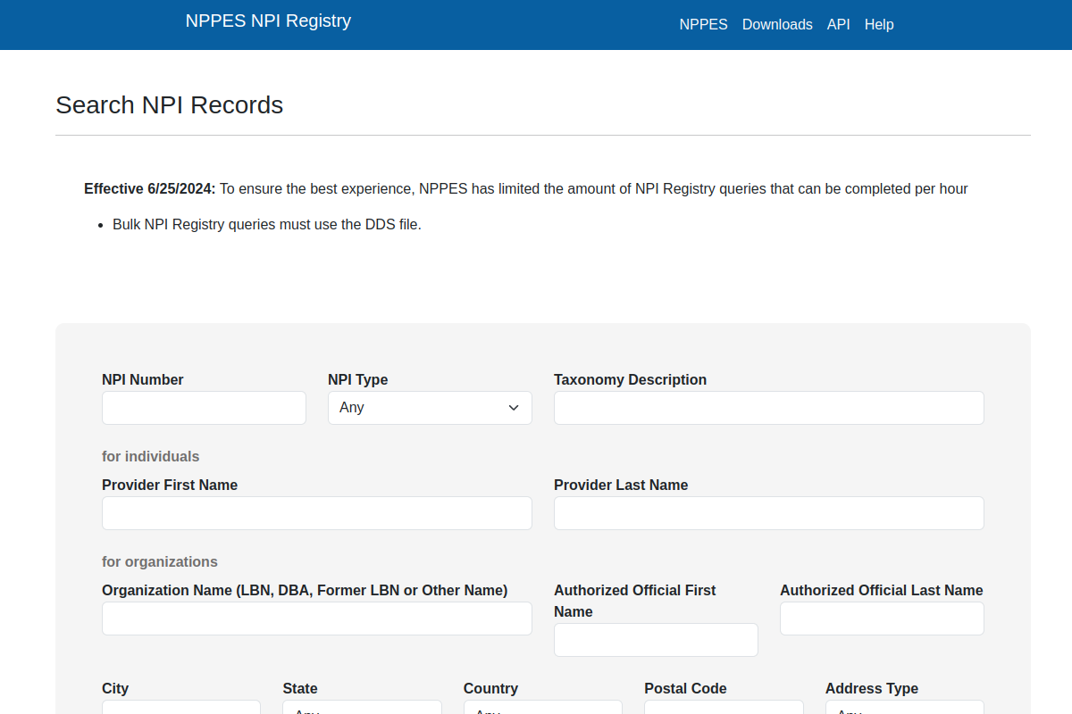 NPPES preview