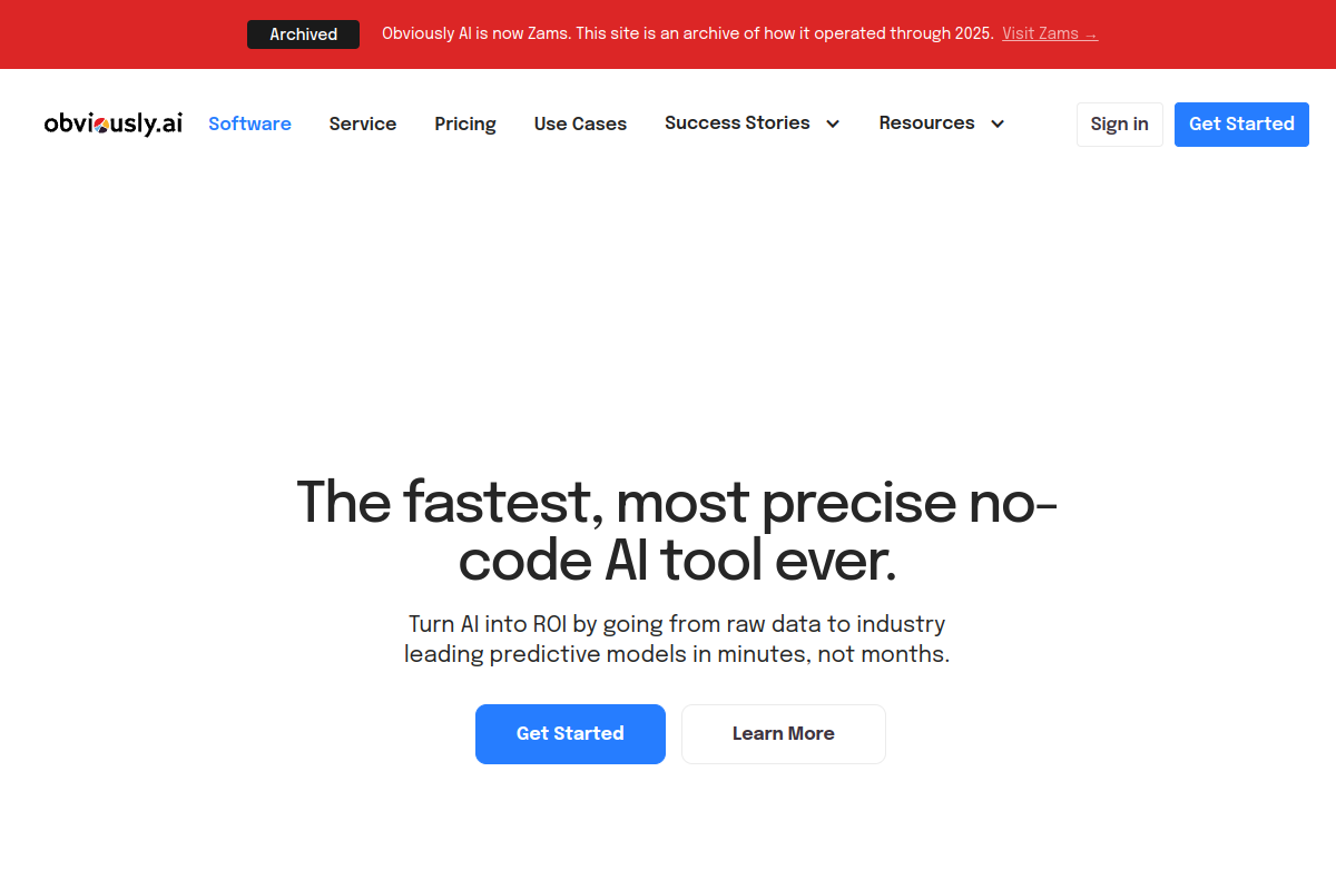 Data Science without Code website screenshot 1