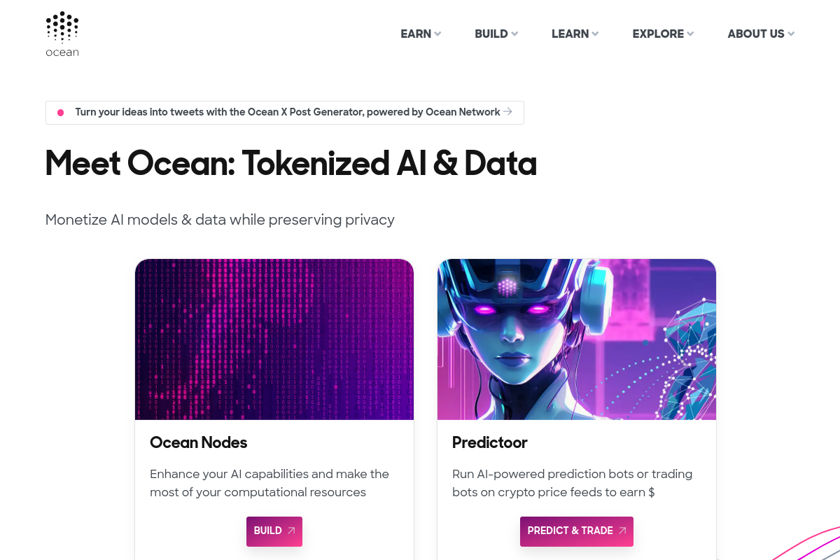 Ocean Protocol website screenshot 1