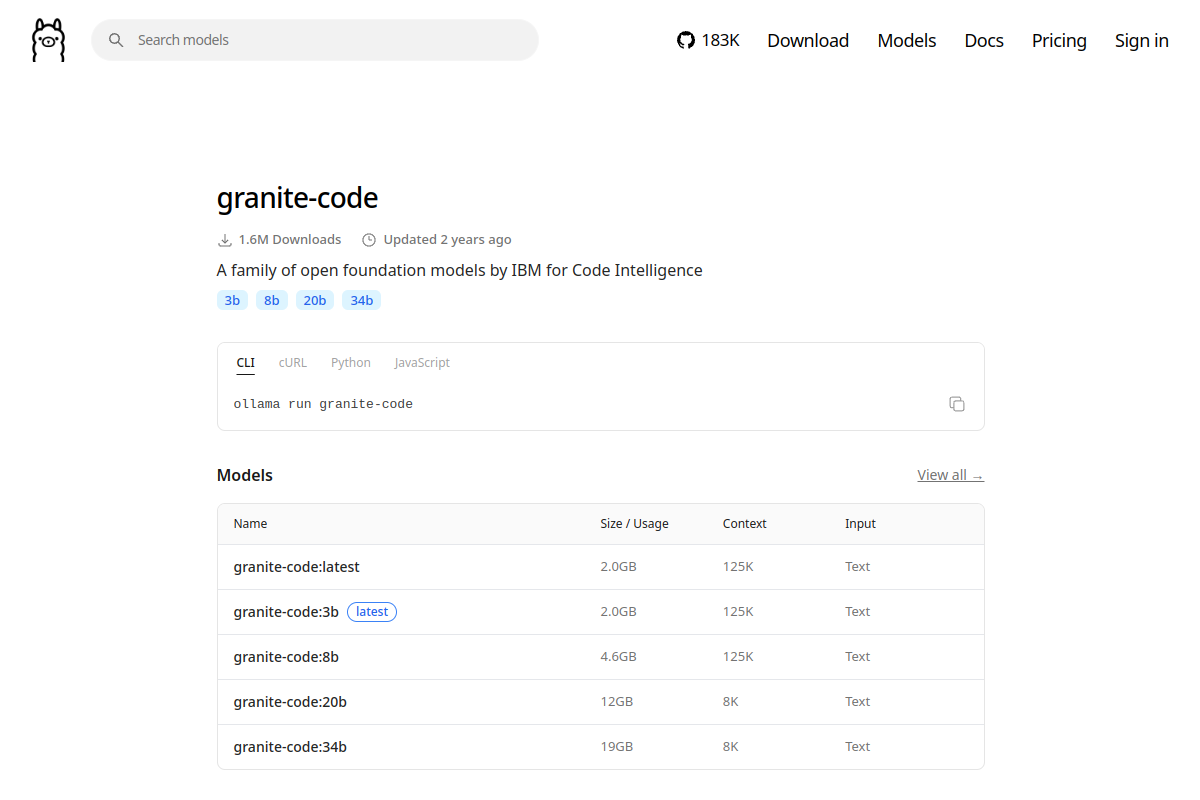 granite-code preview