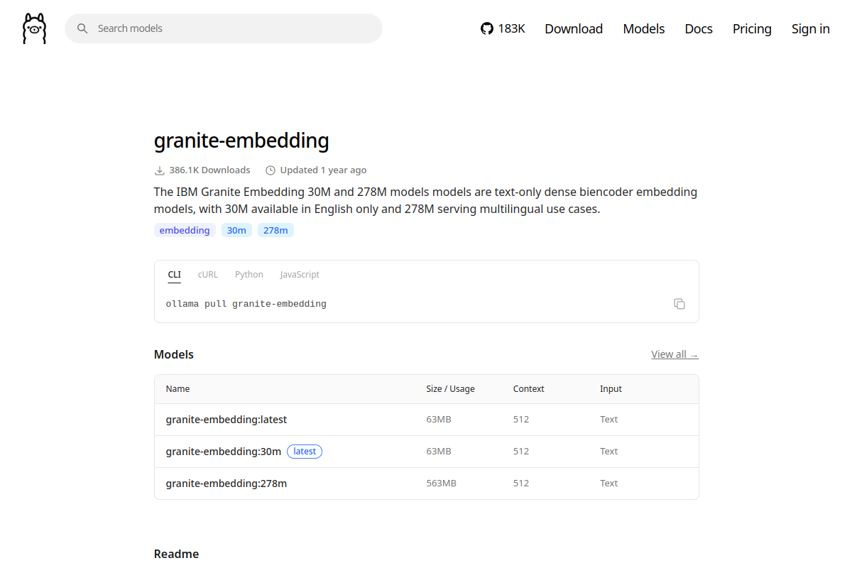 granite-embedding preview