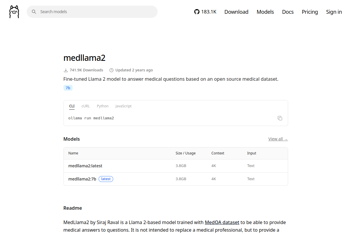 medllama2 preview