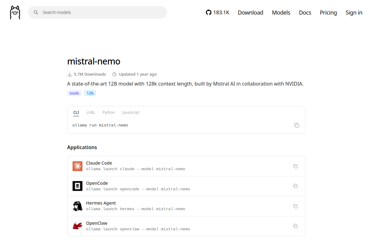 mistral-nemo preview