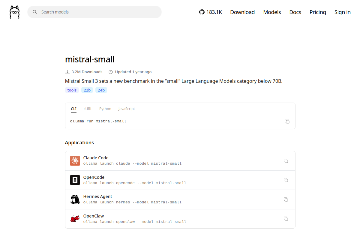 mistral-small preview