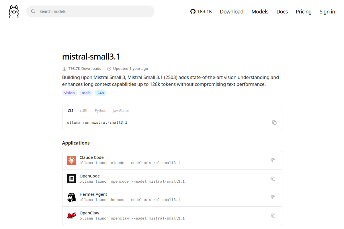 mistral-small3.1 preview