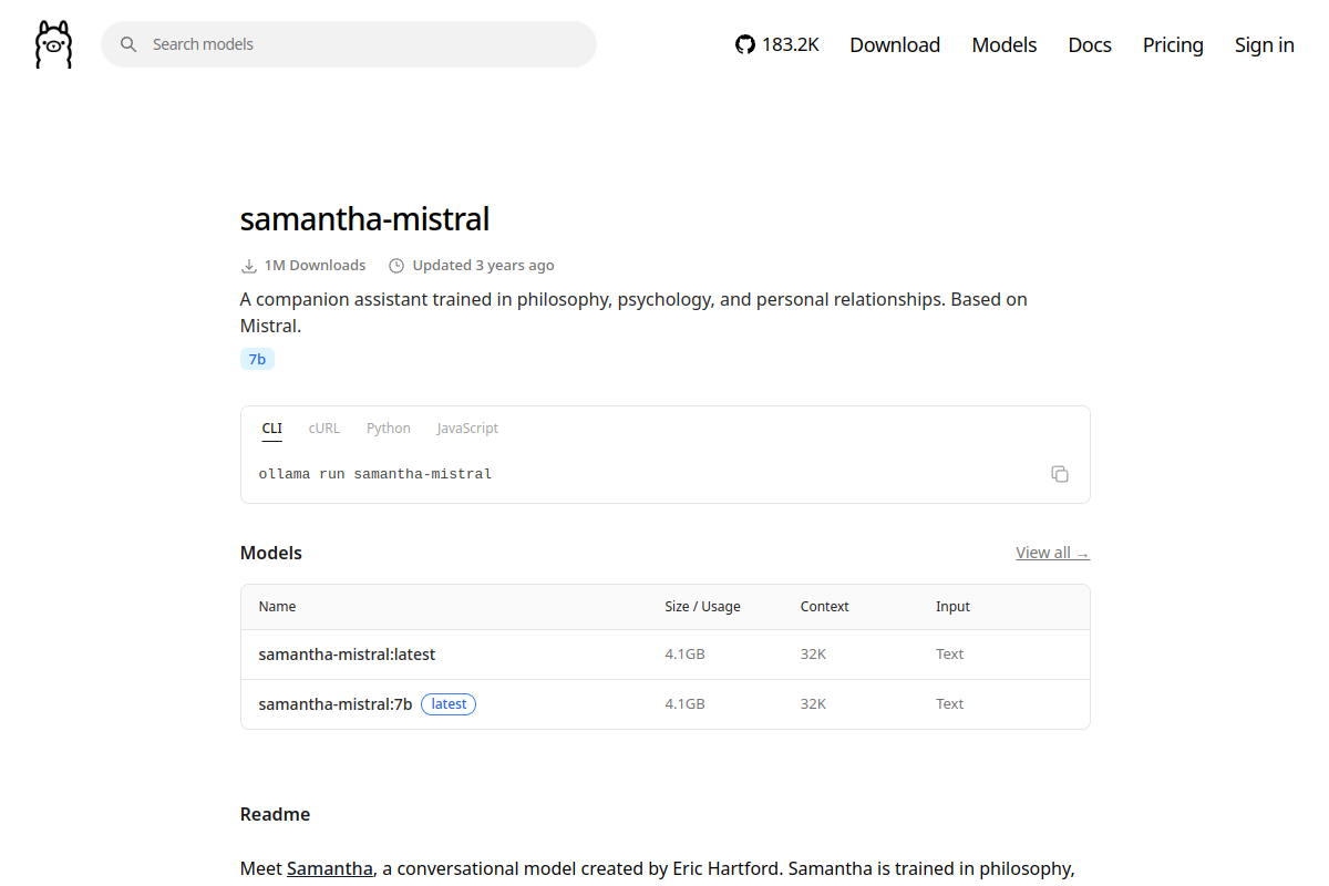 samantha-mistral preview