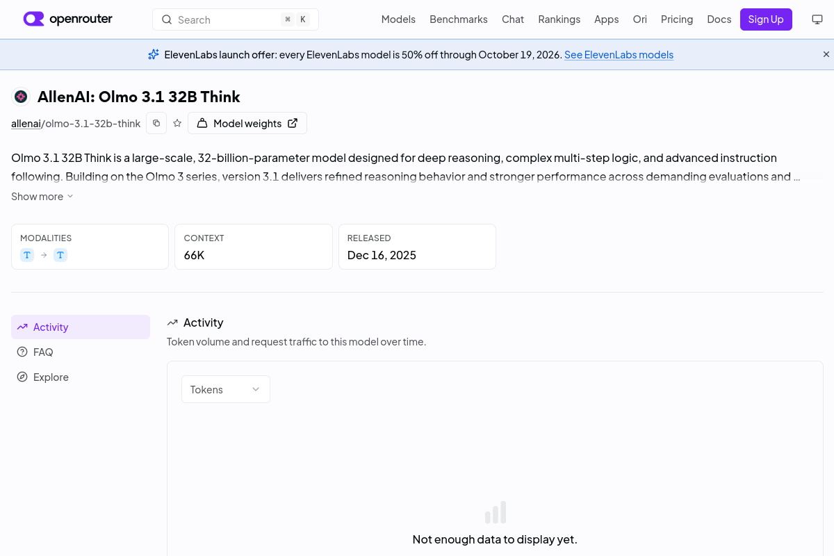 AllenAI: Olmo 3 32B Think preview