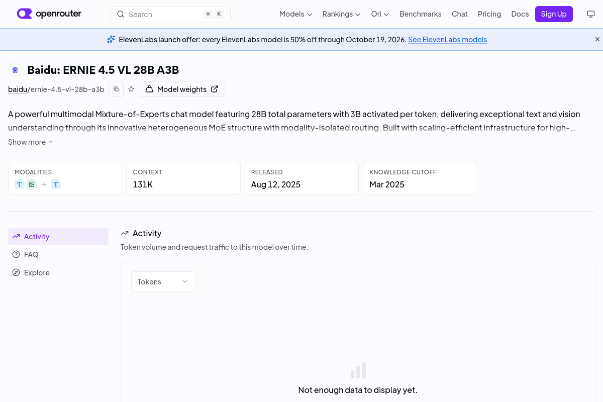 Baidu: ERNIE 4.5 VL 28B A3B preview