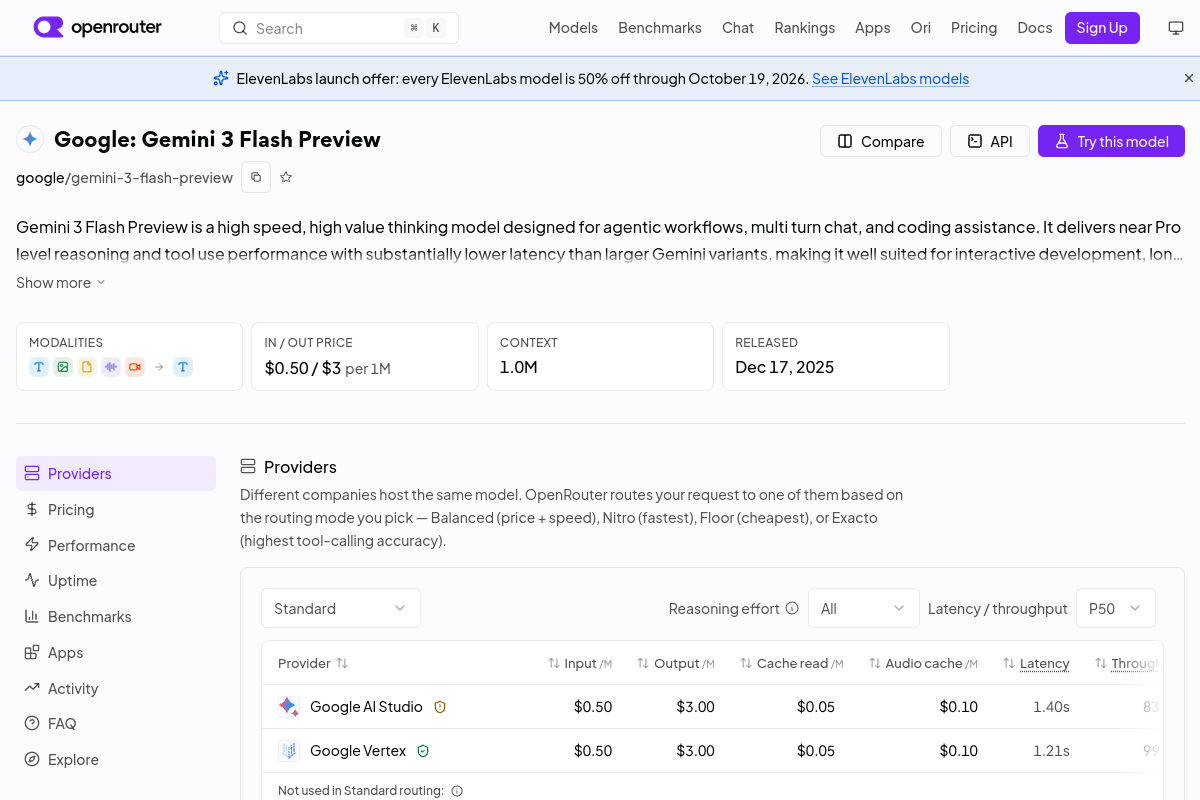 Google: Gemini 3 Flash Preview preview