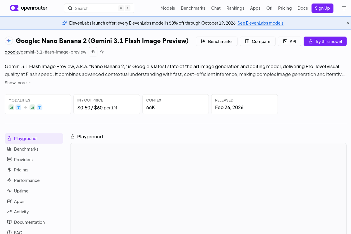Google: Nano Banana 2 (Gemini 3.1 Flash Image Preview) preview