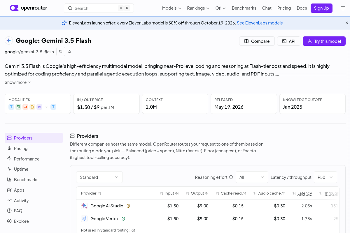 Google: Gemini 3.5 Flash preview