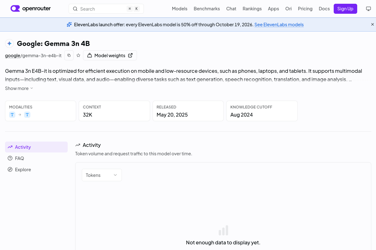 Google: Gemma 3n 4B preview