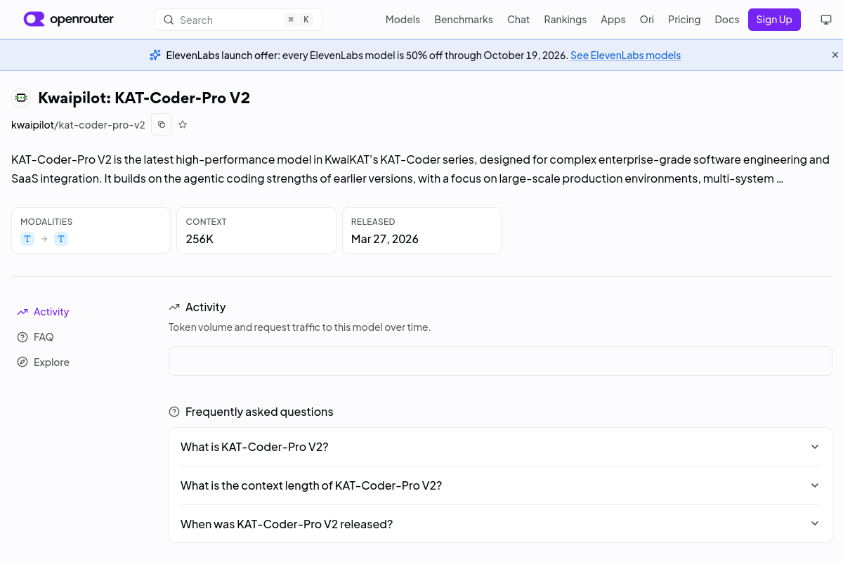 Kwaipilot: KAT-Coder-Pro V2 preview