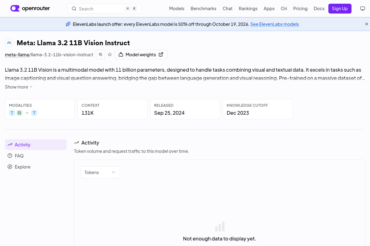 Meta: Llama 3.2 11B Vision Instruct preview