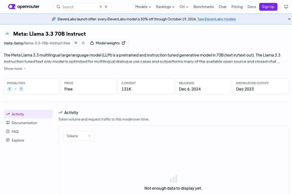 Meta: Llama 3.3 70B Instruct (free) preview