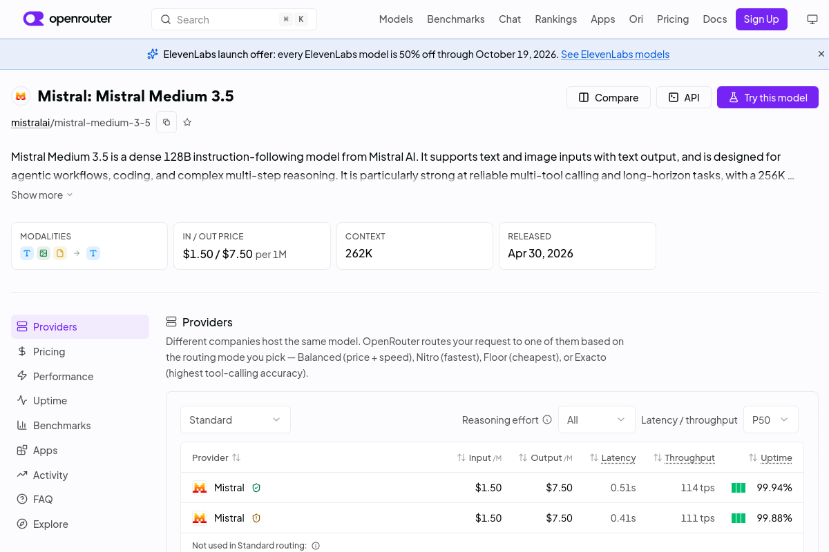 Mistral: Mistral Medium 3.5 preview