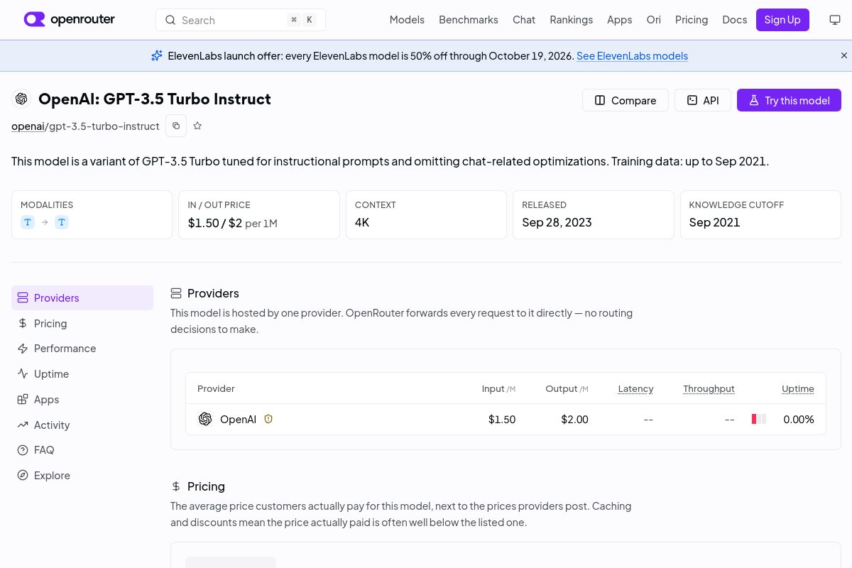 OpenAI: GPT-3.5 Turbo Instruct preview