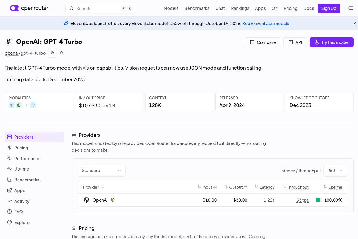 OpenAI: GPT-4 Turbo preview