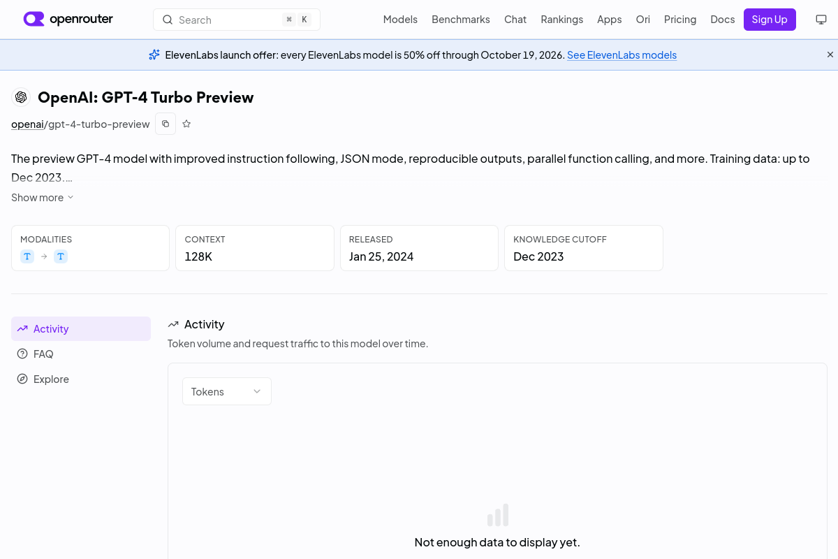 OpenAI: GPT-4 Turbo Preview preview