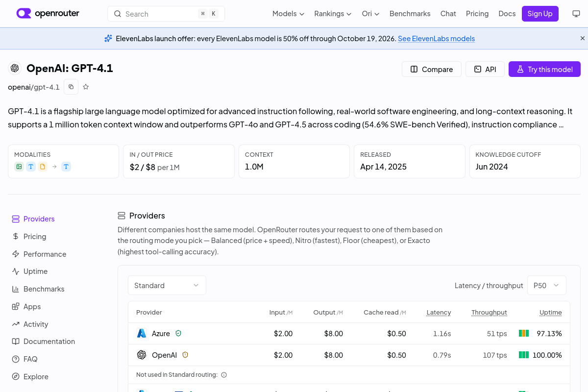 OpenAI: GPT-4.1 preview