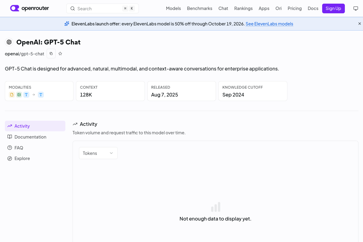 OpenAI: GPT-5 Chat preview